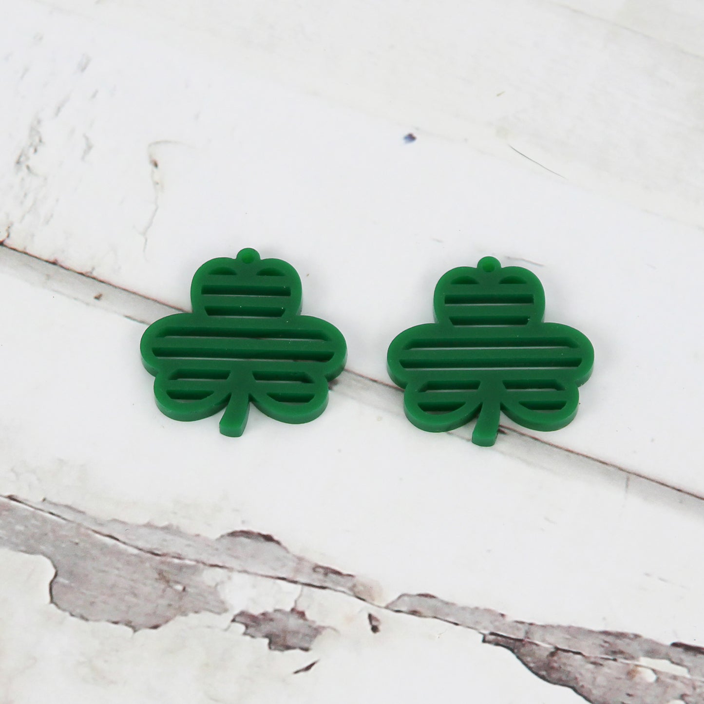 Striped Shamrock Earrings - St. Patrick's Day Earrings - Glowforge