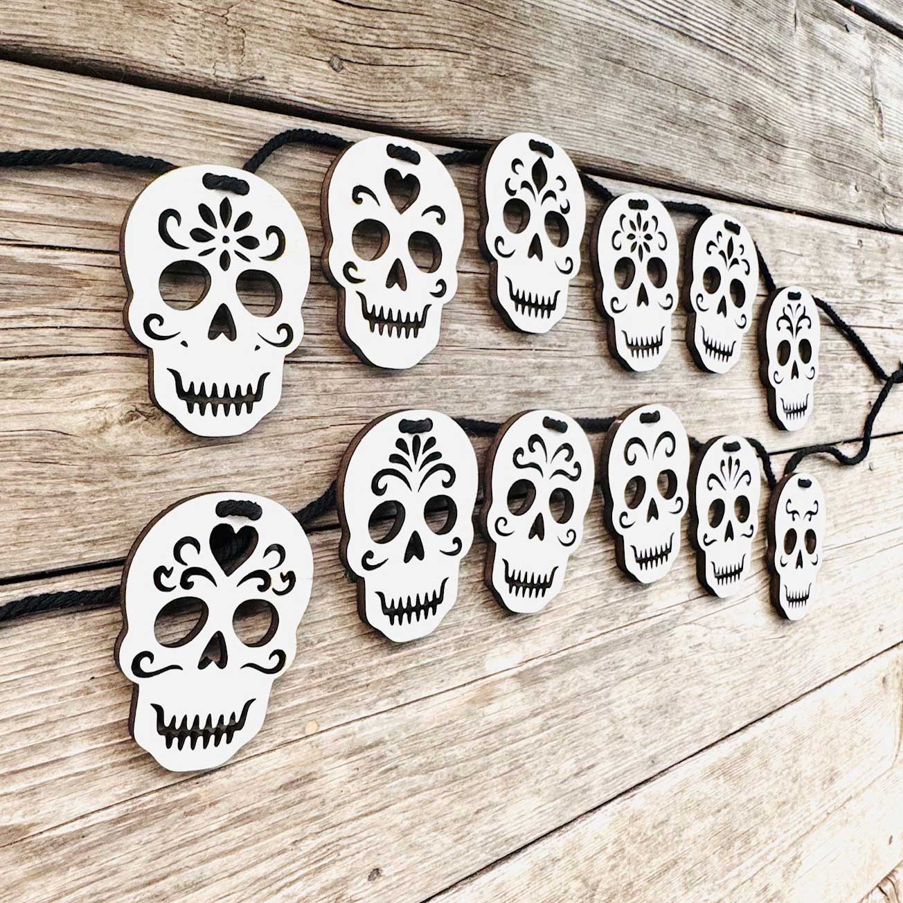 Sugar Skull Garland Banner Day of the Dead - Glowforge