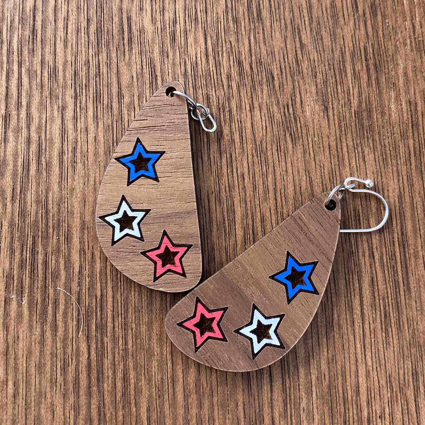 Teardrop Star Dangle Earrings