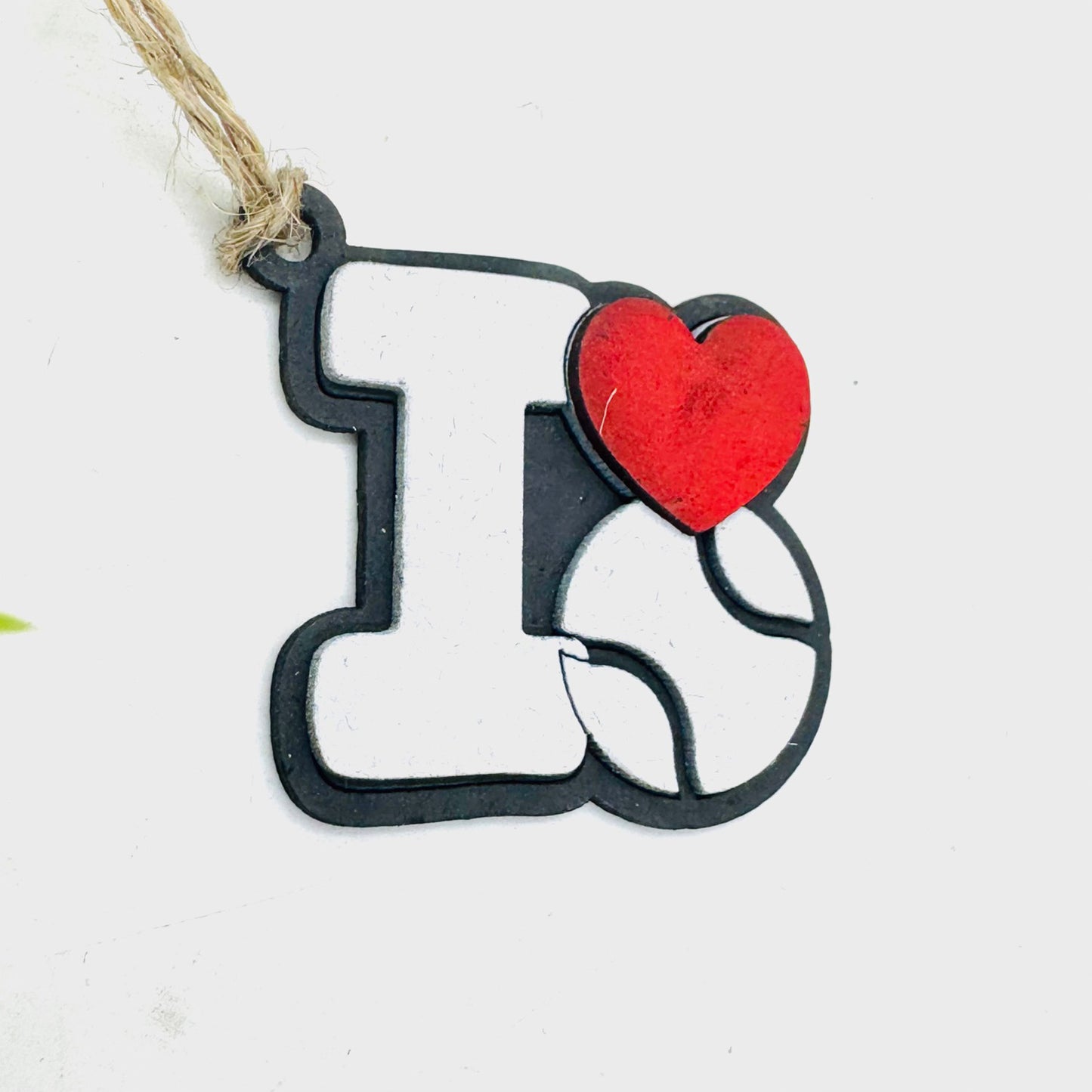 Tennis I Love Sports Car Charm - Team Spirit Hanging Ornament - Glowforge