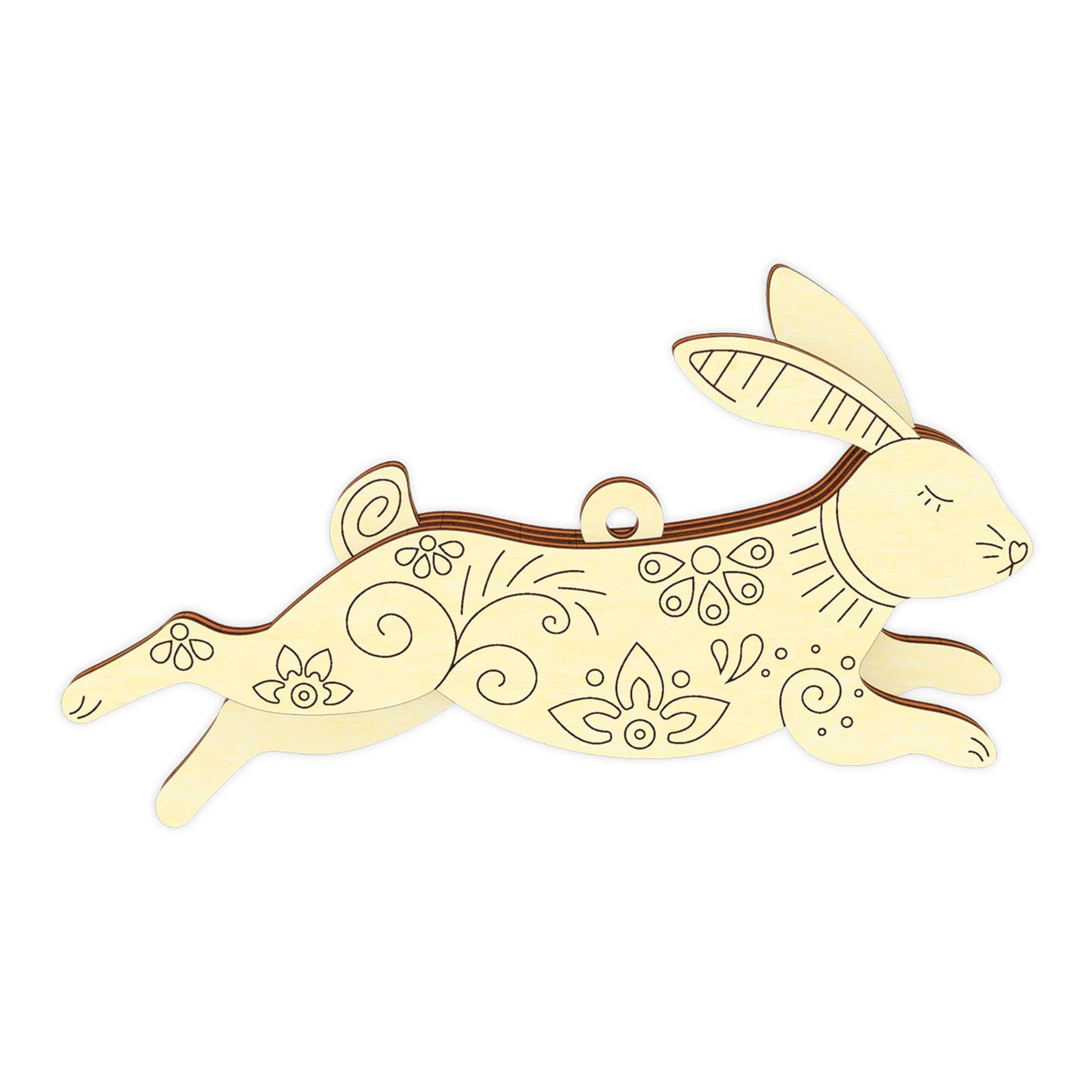 Three Layered Bunnies Ornaments with Curved Patterns (Set of 5) - Glowforge