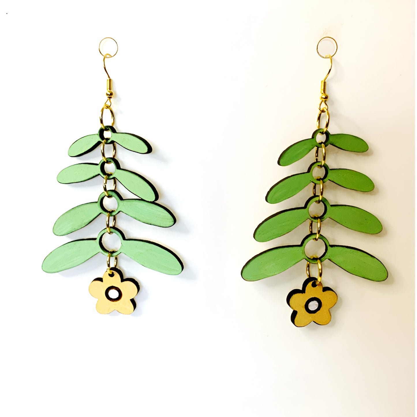 Tiered Flower Dangle Earrings - Glowforge