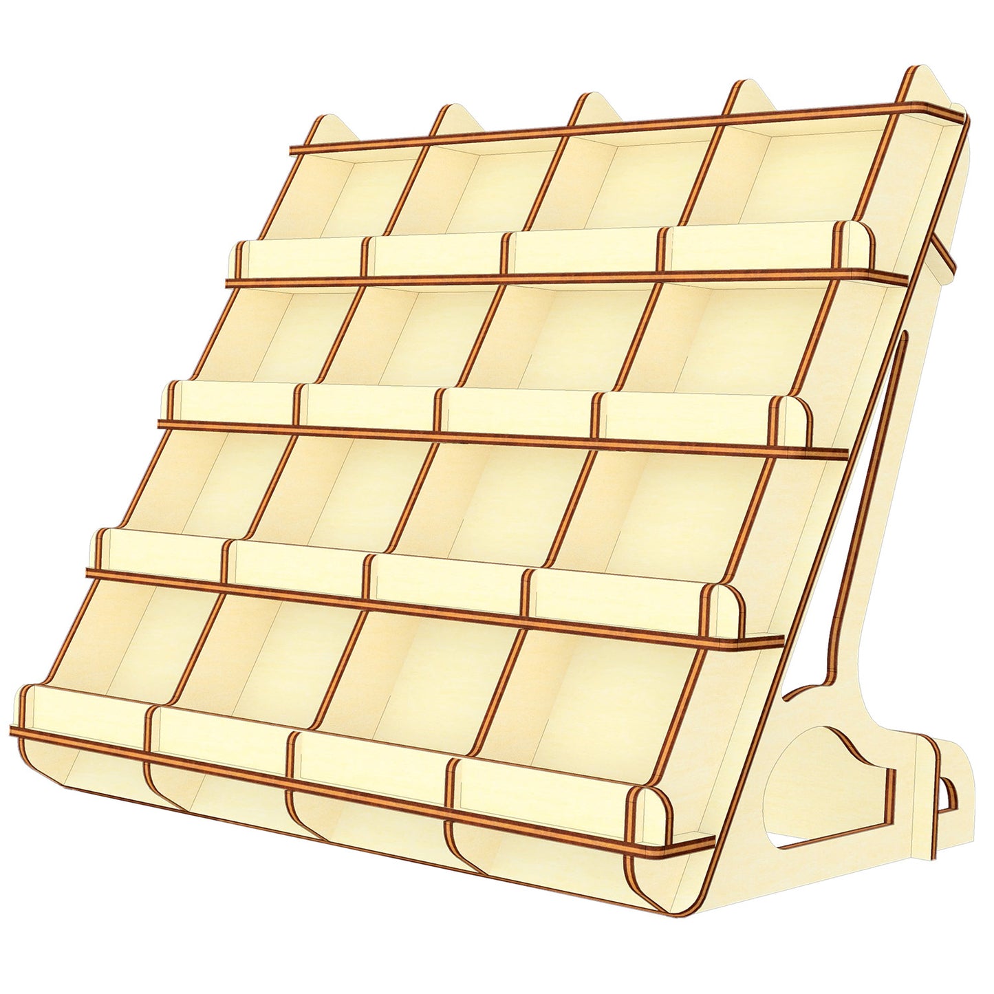 Tilted Counter Display Stand with 4 x 4 Cells - Glowforge