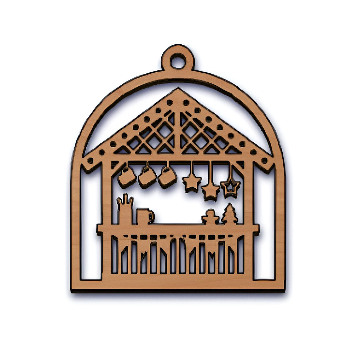 Traditional German Weihnachtsmarkt Christmas Ornament - Glowforge