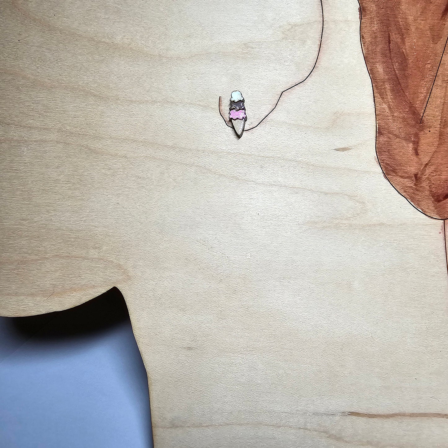 Triple Scoop Ice Cream Cone Earrings (Set of 2) - Glowforge