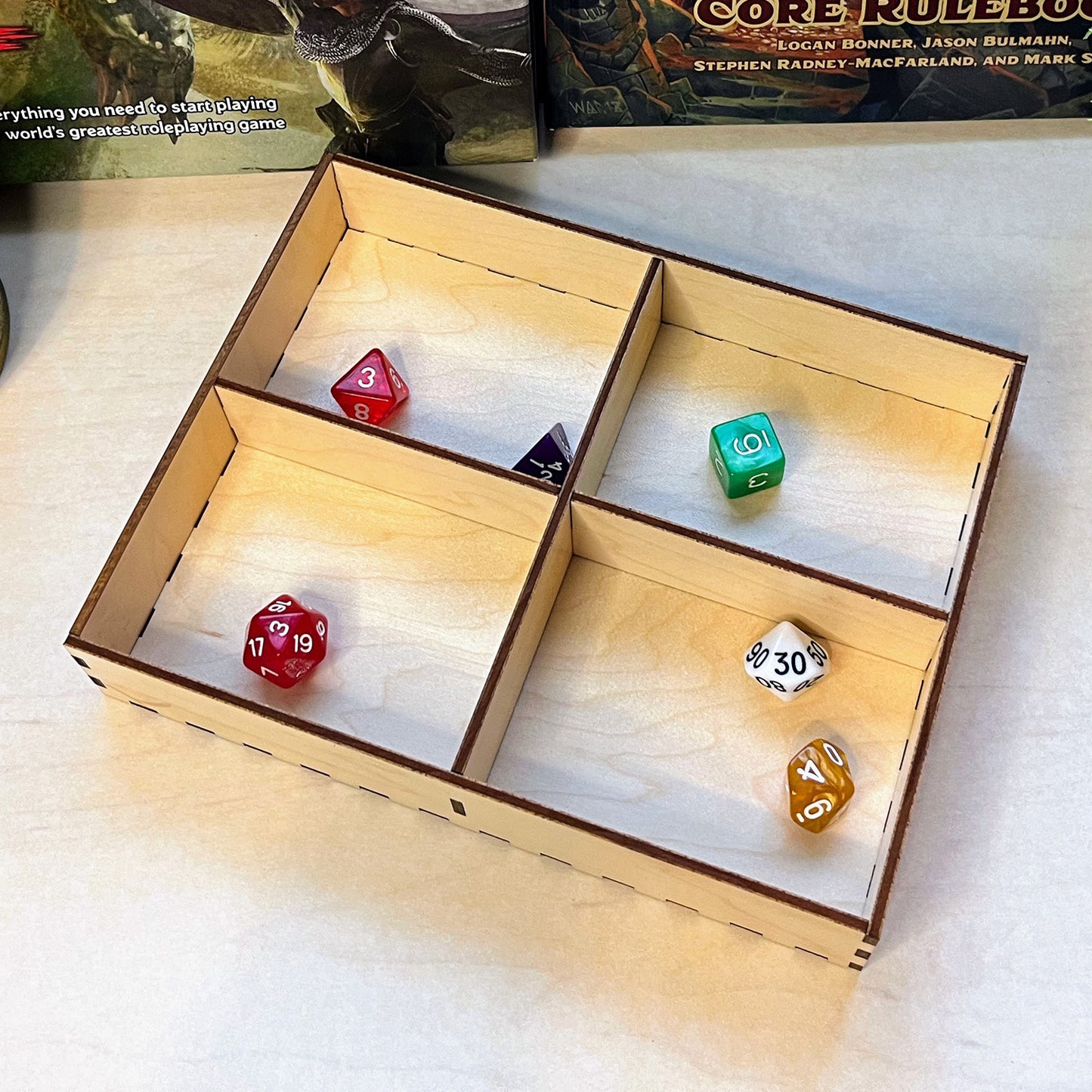 TTRPG Character Book: Tray with Four Compartments