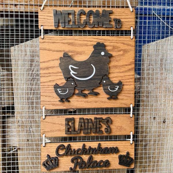 クロニクル Chronicle / とんかつぺんぎん ポストカード付 Welcome to Cluckingham Palace Customizable Coop Sign – Glowforge Shop