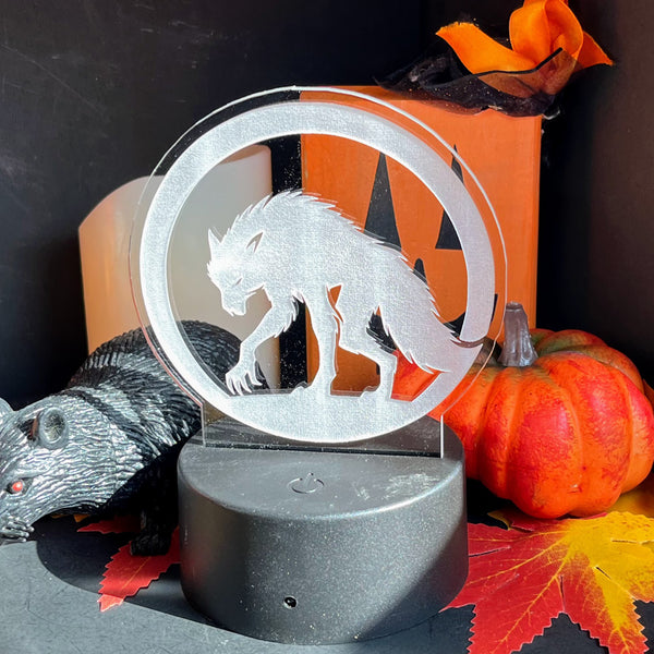 LOV × GRINDLODGE Glow in the dark Werewolf LED Nightlight Insert – Glowforge Shop