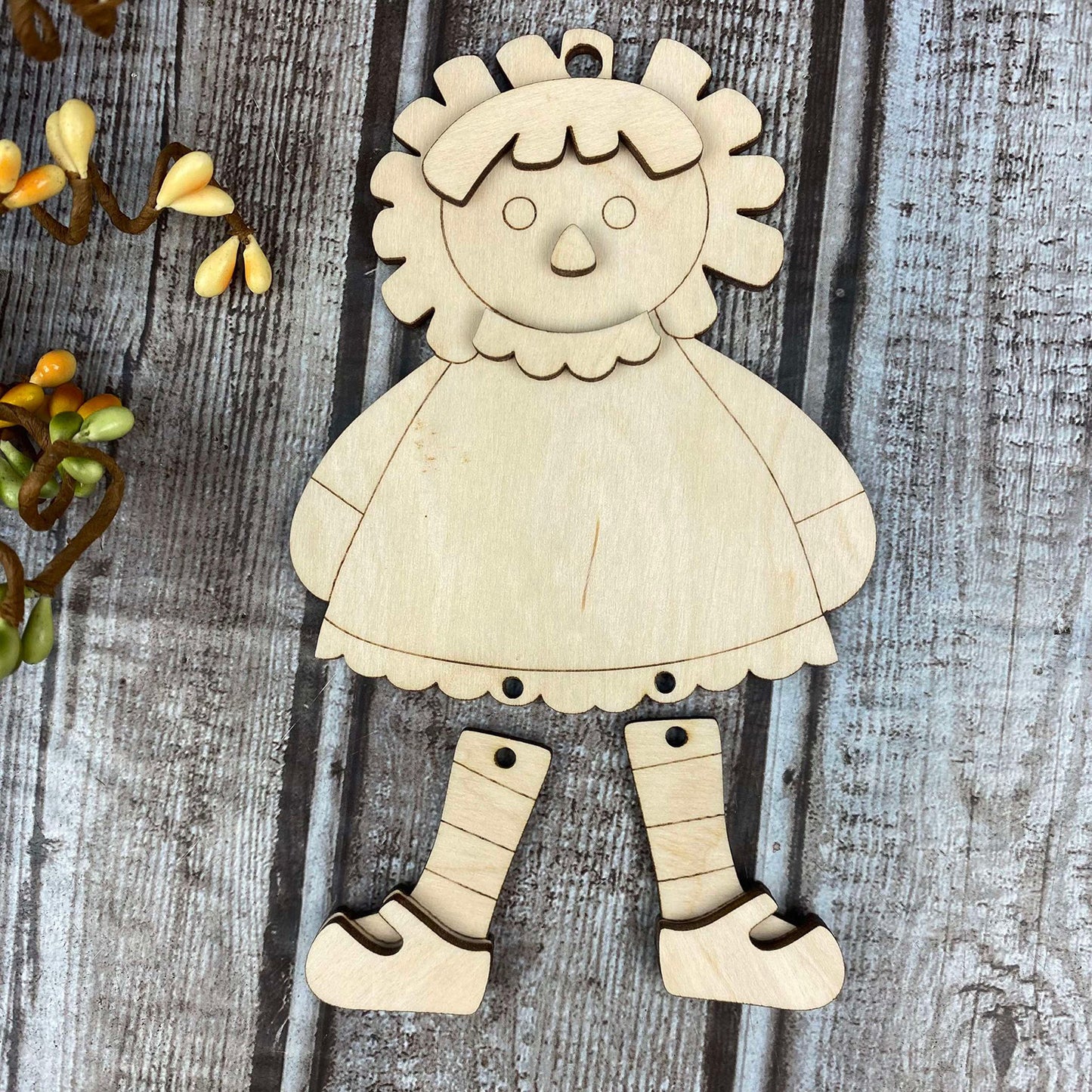 Whimsical Annie with Dangle Legs Ornament / Gift Tag - Glowforge