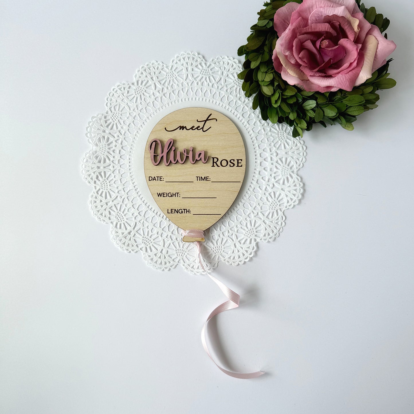 Whimsical Balloon Baby Birth Announcement (Set of 2)