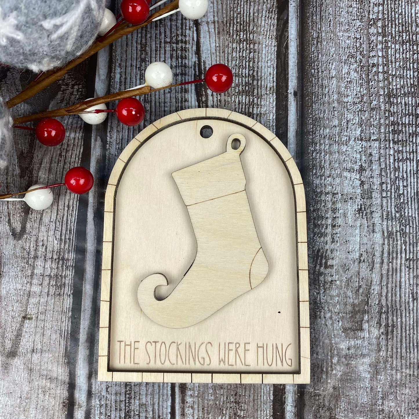 Whimsical Customizable Stocking Ornament / Gift Tag - Glowforge