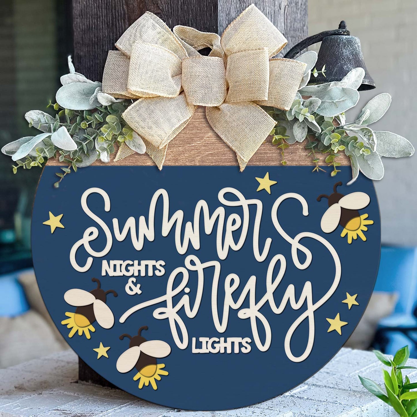 Whimsical Firefly Summer Door Hanger - Glowforge