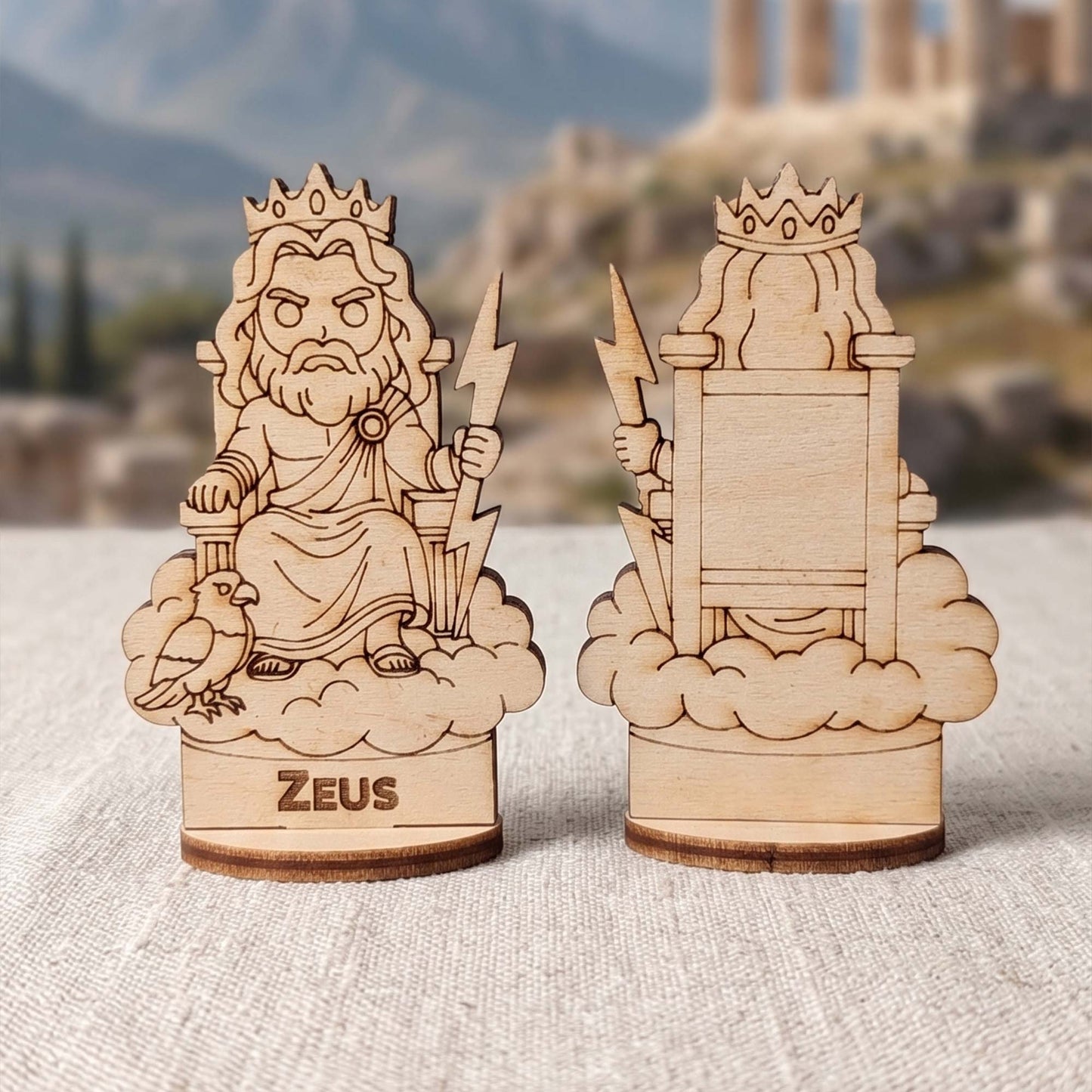 Zeus Greek God Tabletop Figurine - Thunder God, Olympian King, Mythology Character - Glowforge
