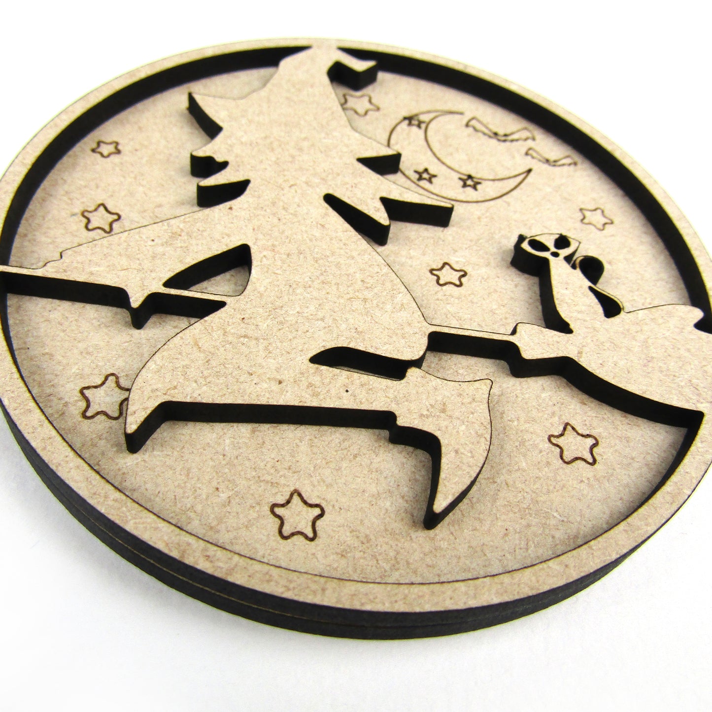 Witch over the Moon Layered Spooky Sign