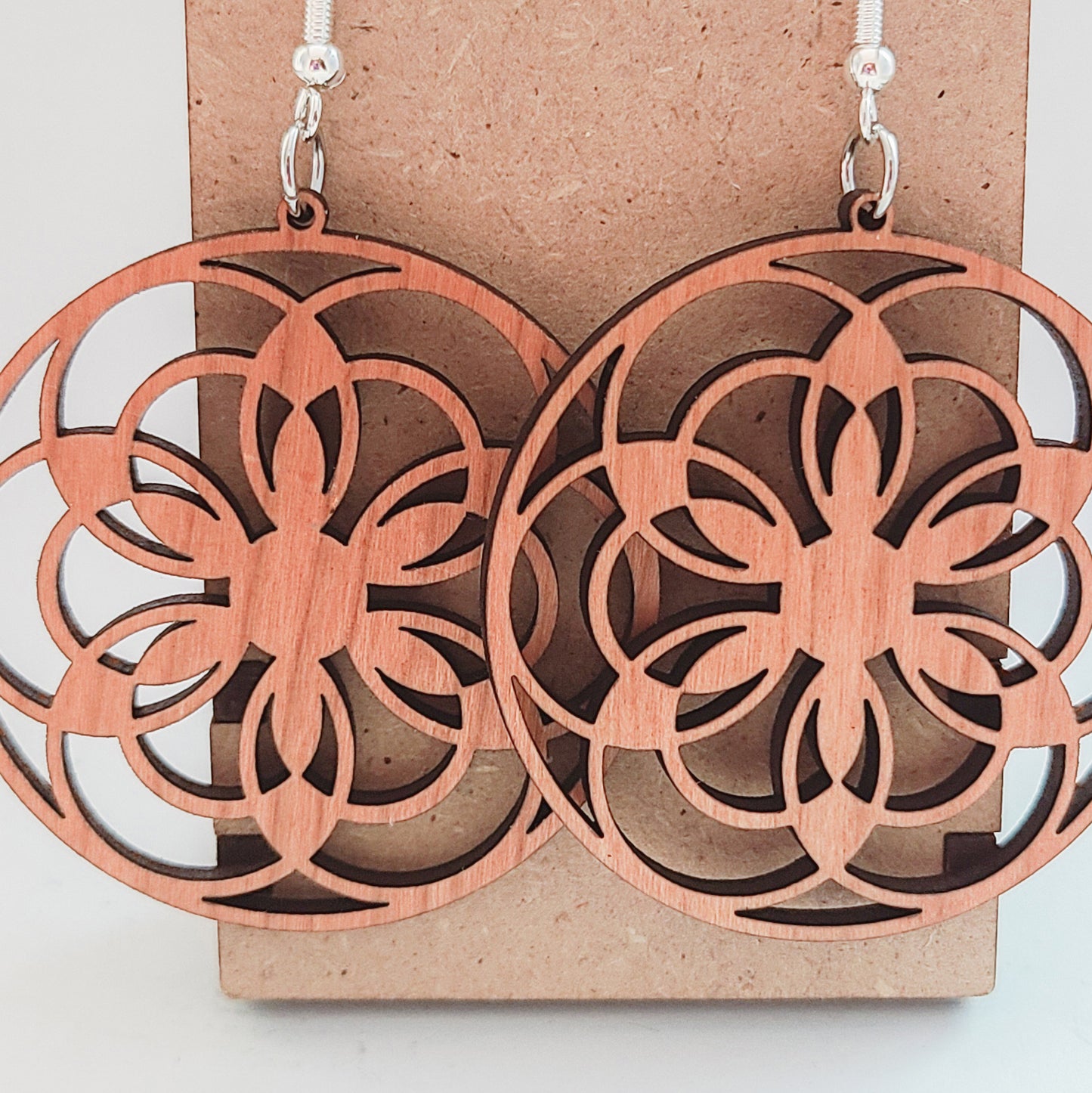 Rounded Floral Dangle Earrings