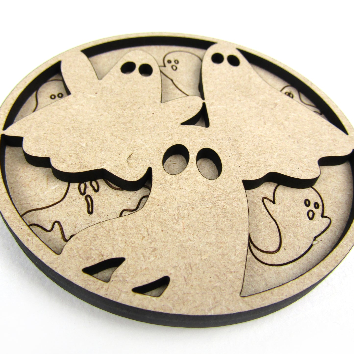 Boo! Scary Ghosts Layered Spooky Sign