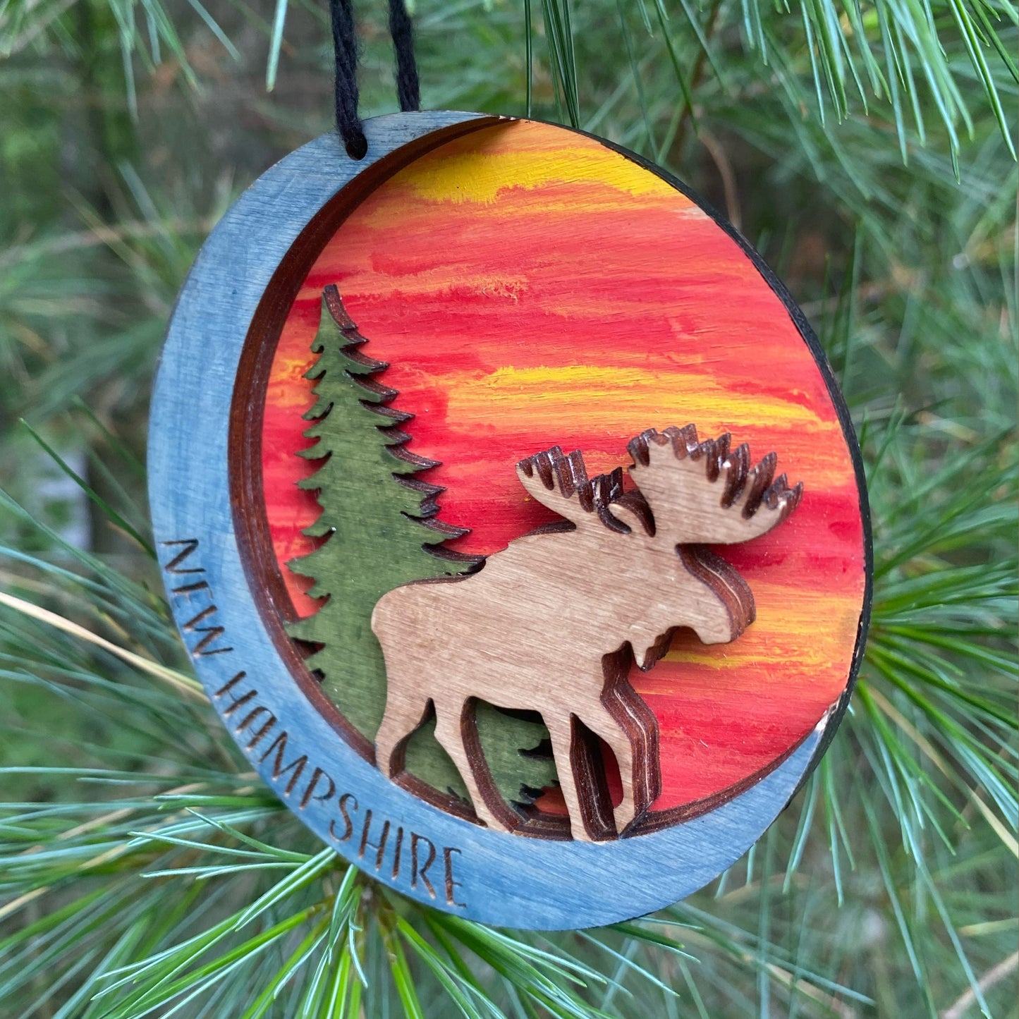 Moose and Moon Ornament