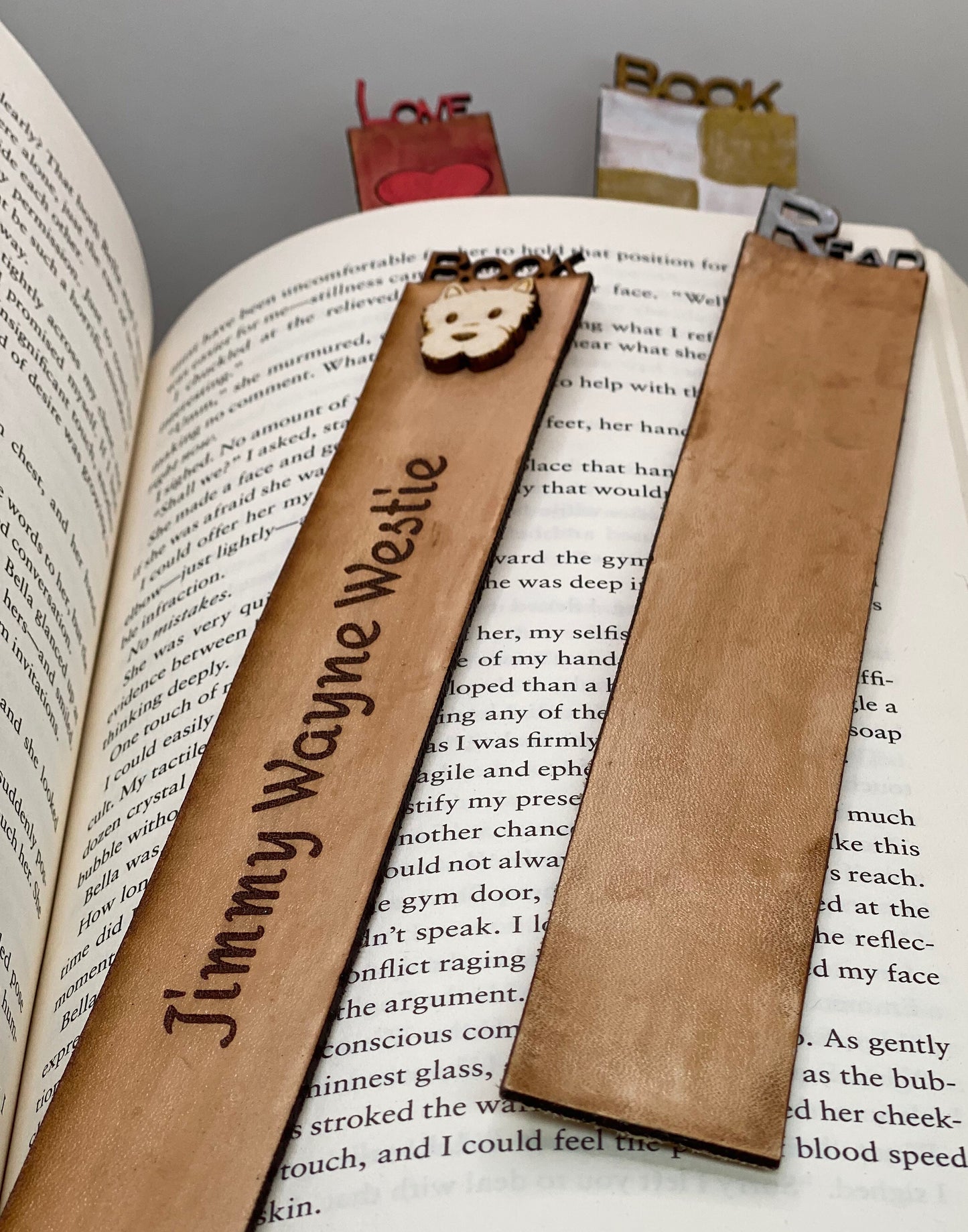 Leather Literary Word Bookmark (Set of 4)