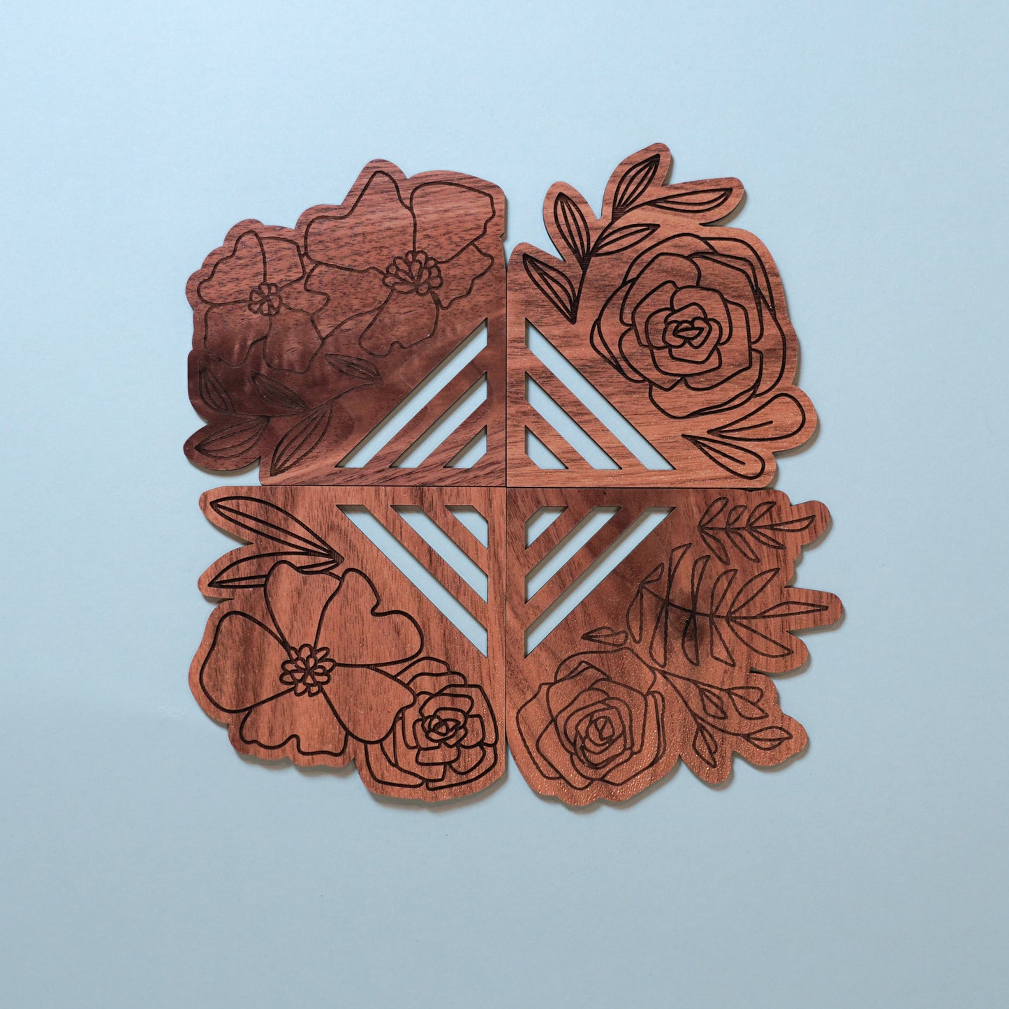 Floral Puzzle Coaster (Set of 4)