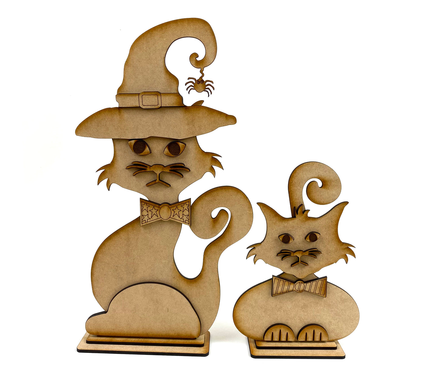 Two Spooky Cats Shelf Sitters (Set of 2)