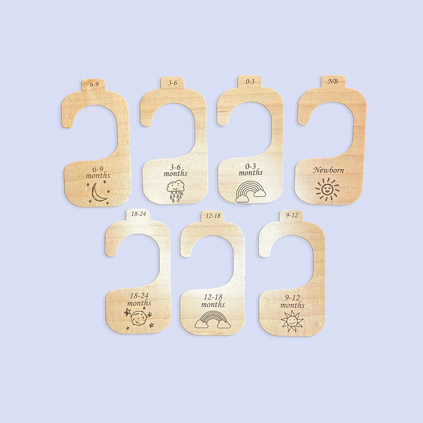 Weather Baby Clothes Closet Organizers (Set of 7)