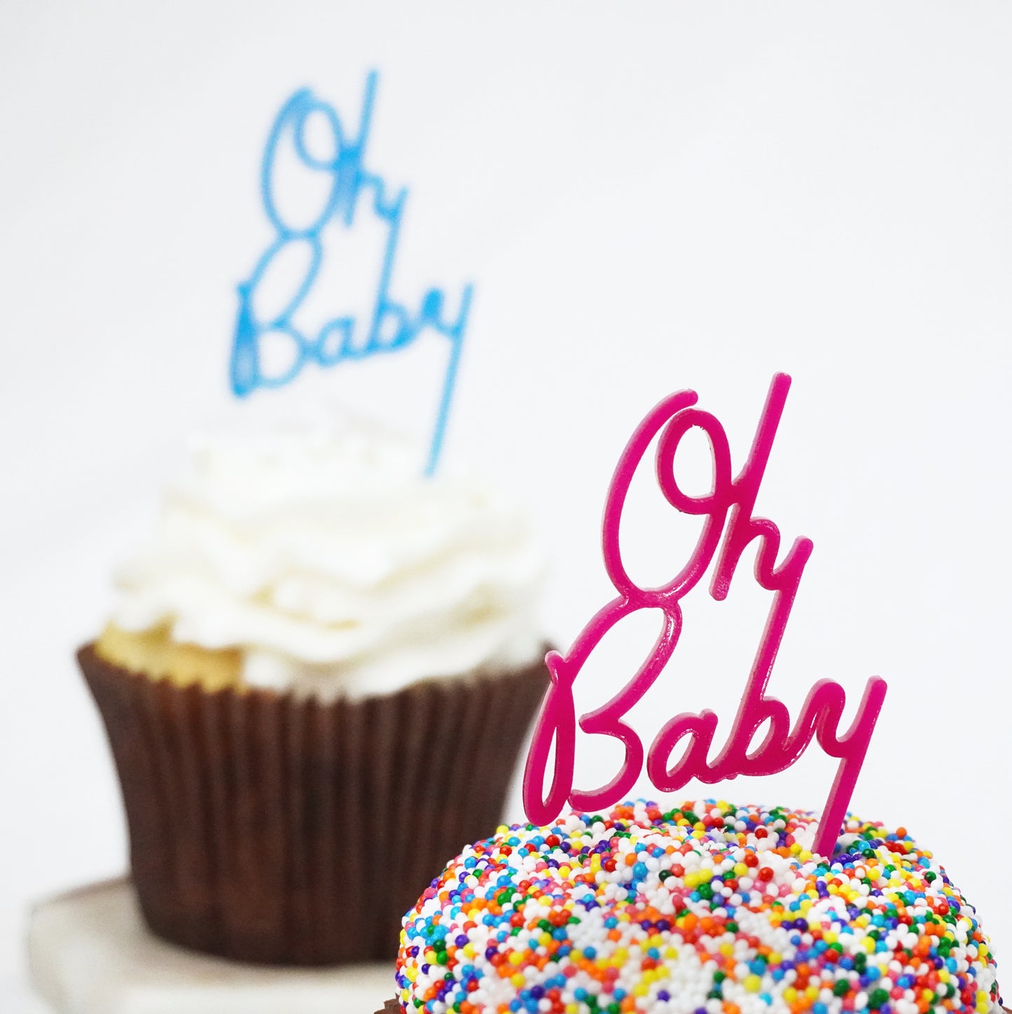 Oh Baby Script Cupcake Topper
