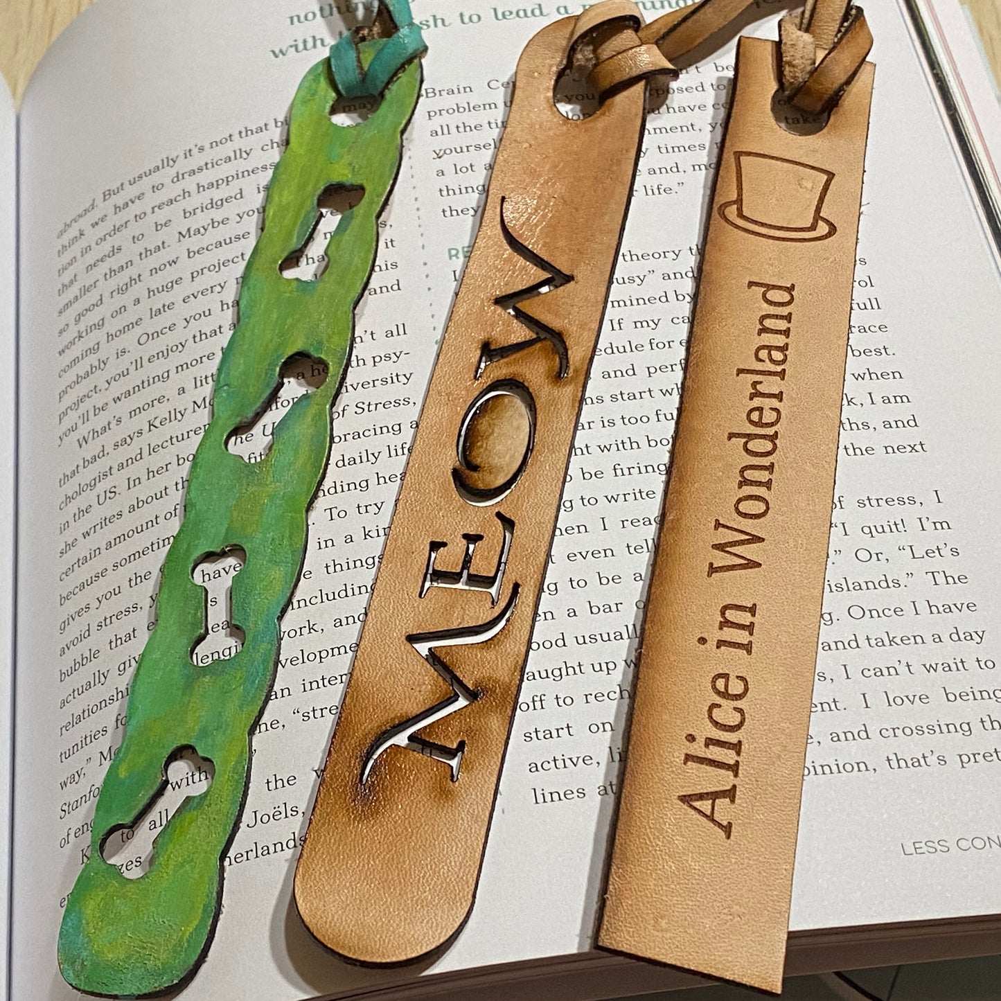 Leather Classic Shape Bookmark (Set of 3)