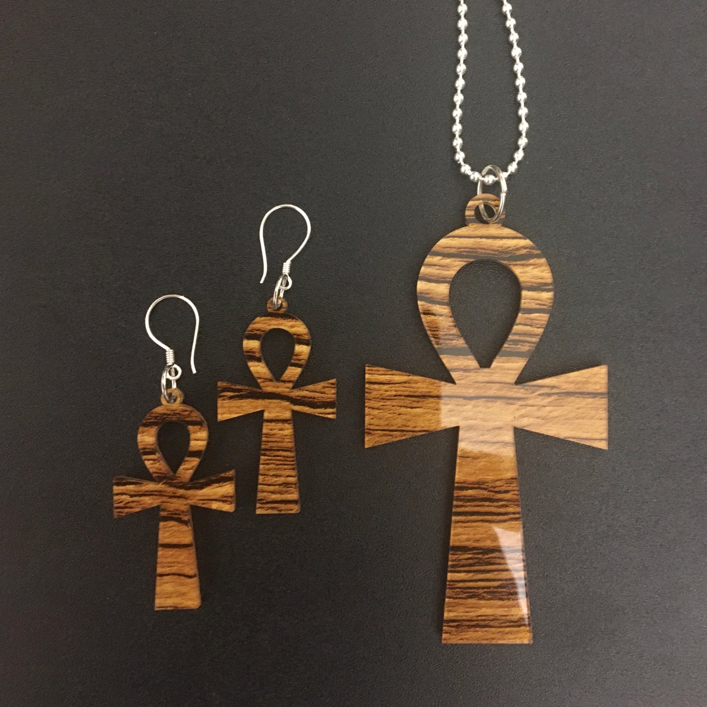 Egyptian Anhk Pendant and Earrings (Set of 2)