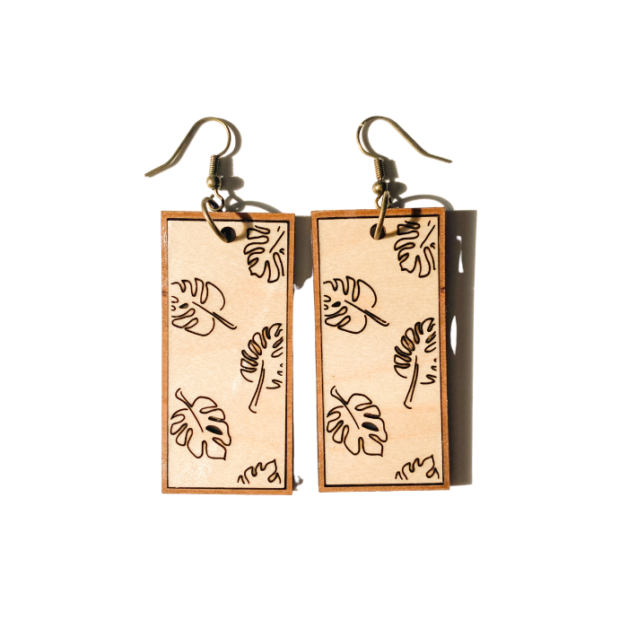 Autumn Leaf Floral Framed Earrings