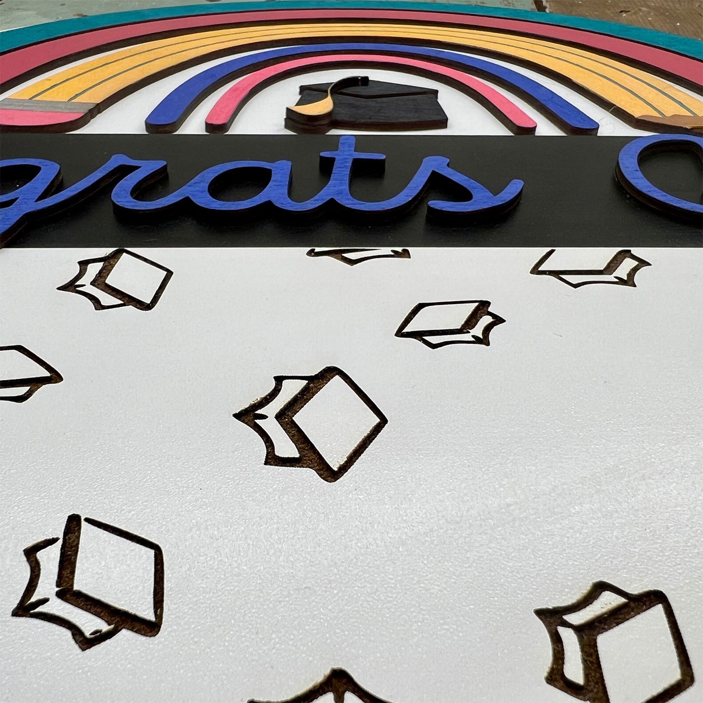 15" Graduation Door Hanger Split Back Design - Cheerful Graduation Decor