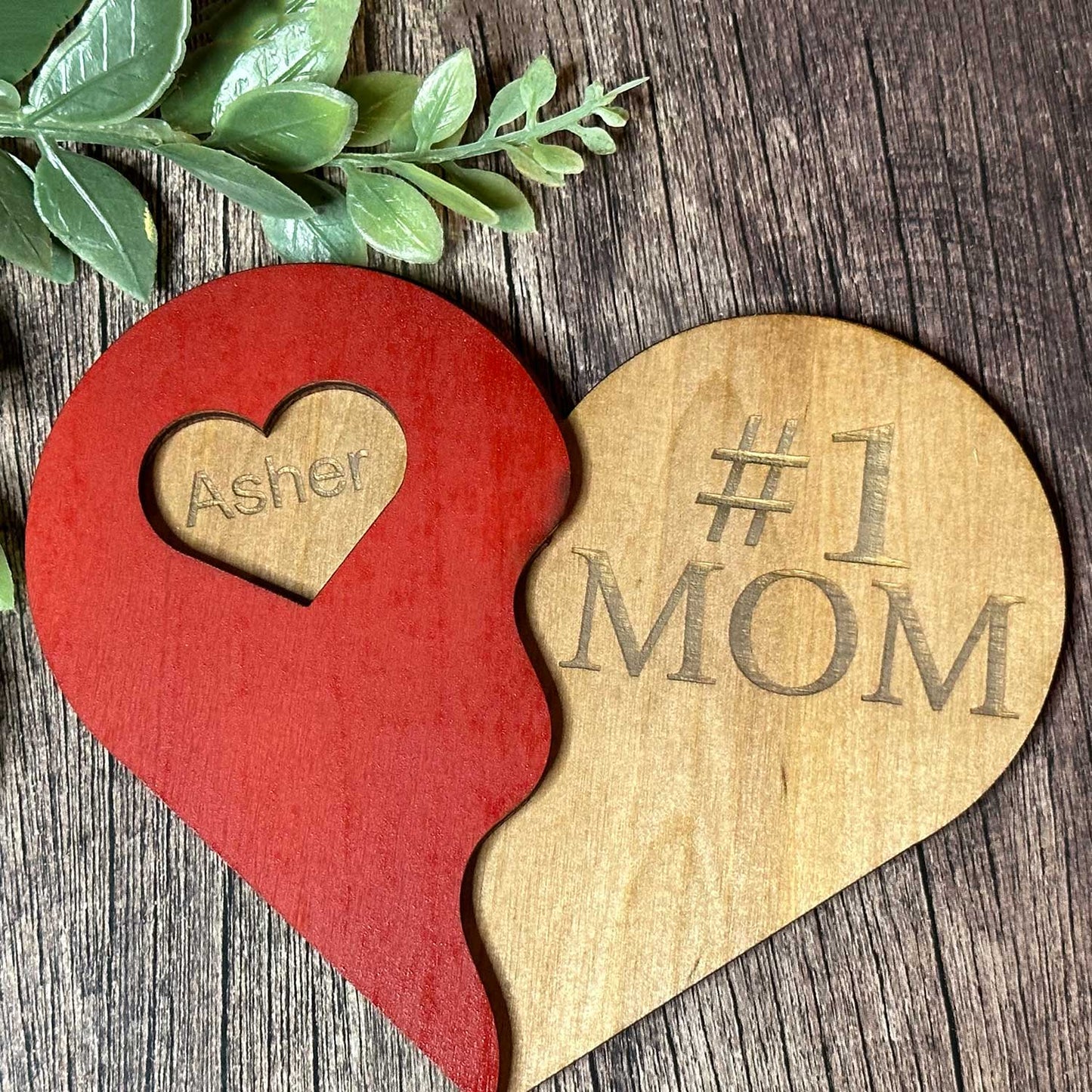 #1 MOM Happy Mothers Day 3D Heart - Personalized Wall Art for a Mother's Day Gift
