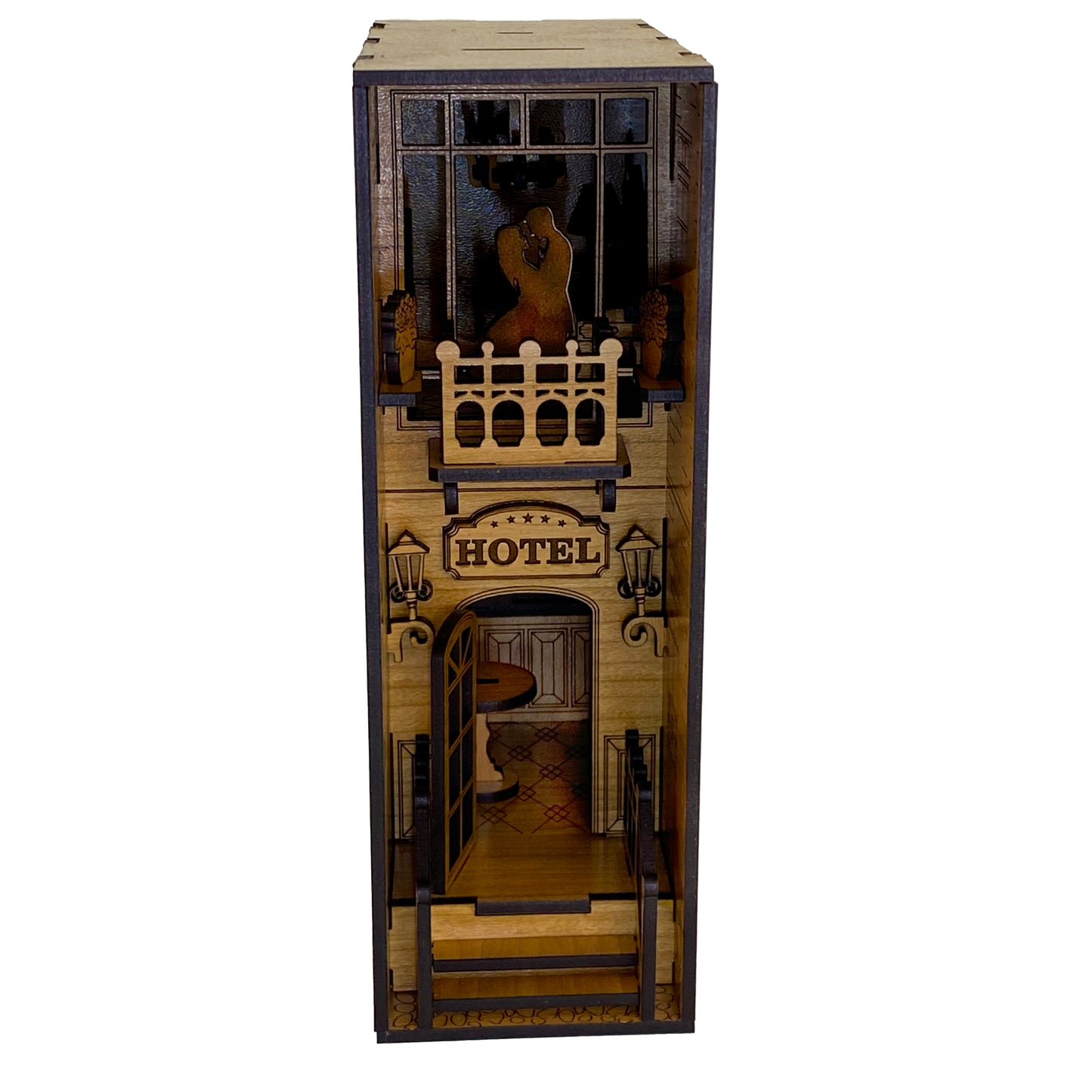 Book Nook Hotel with Decorative Balcony Scene