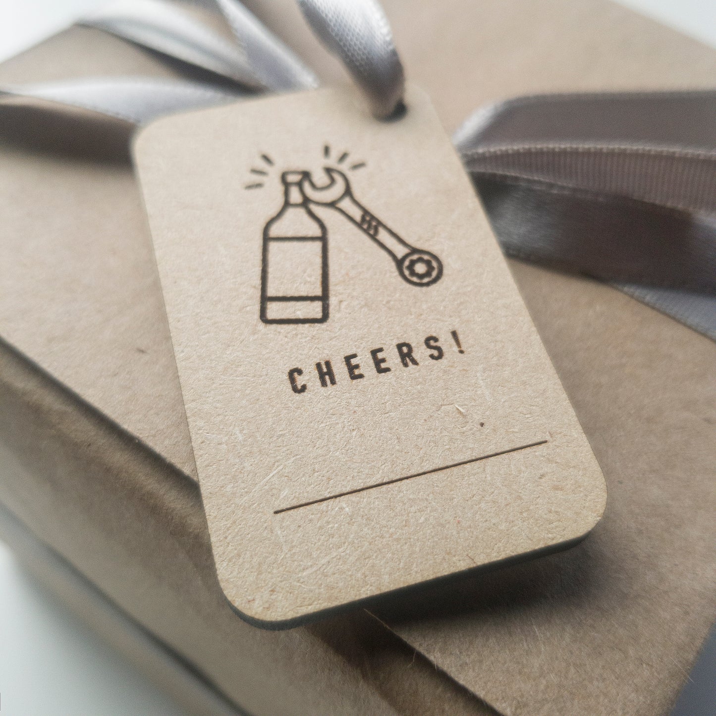 Bottle and Wrench "Cheers" Gift Tag