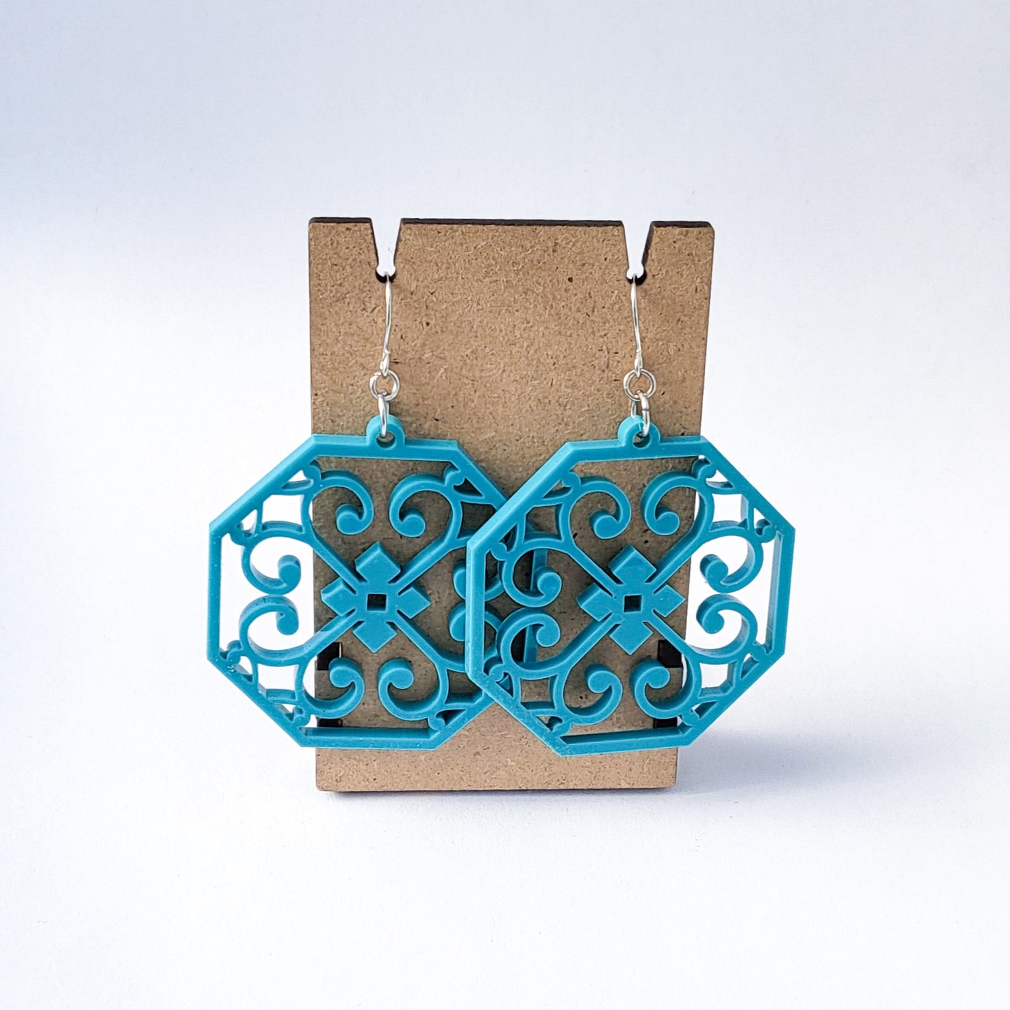 Geometric Swirl Dangle Earrings
