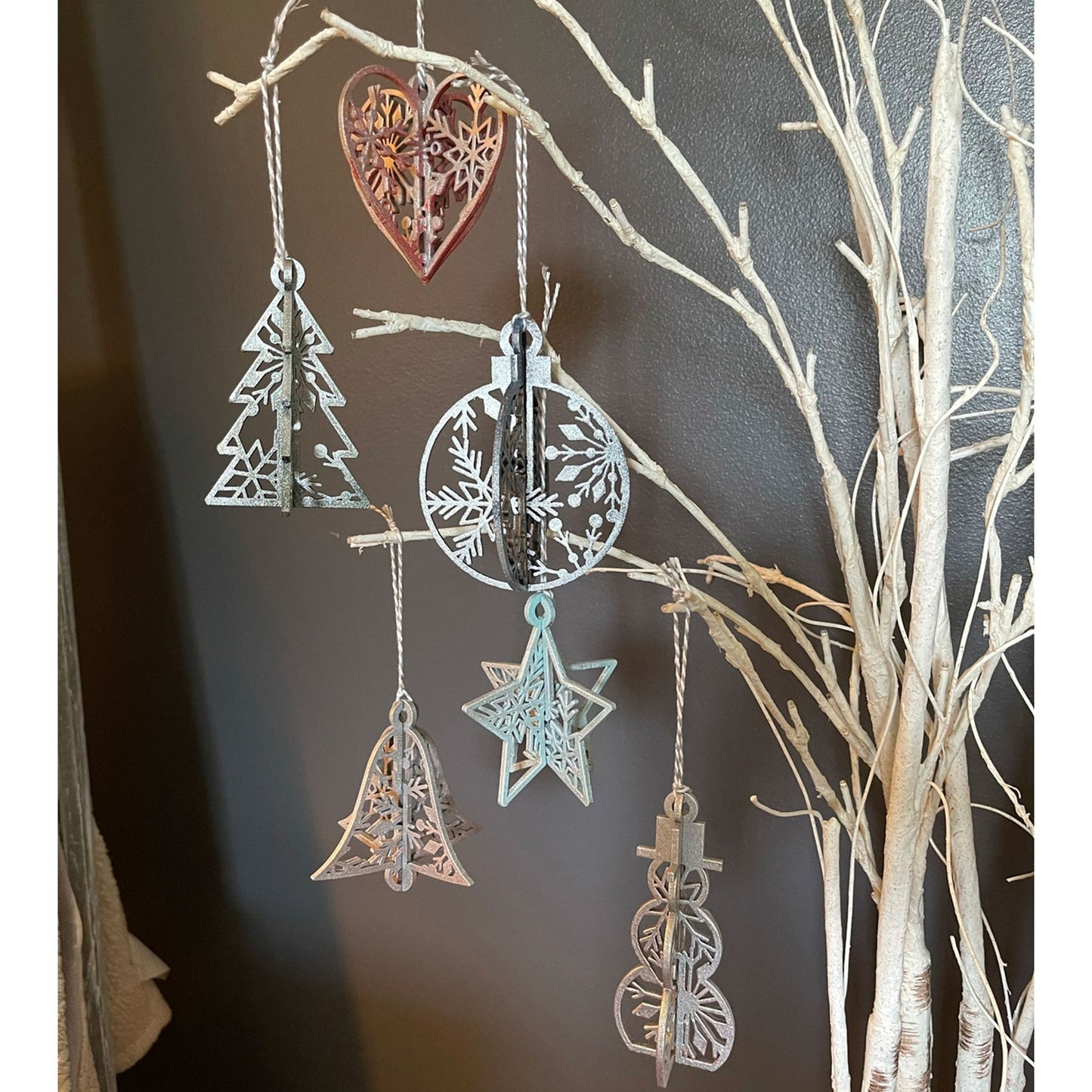 3D Christmas Ornaments (Set of 6)