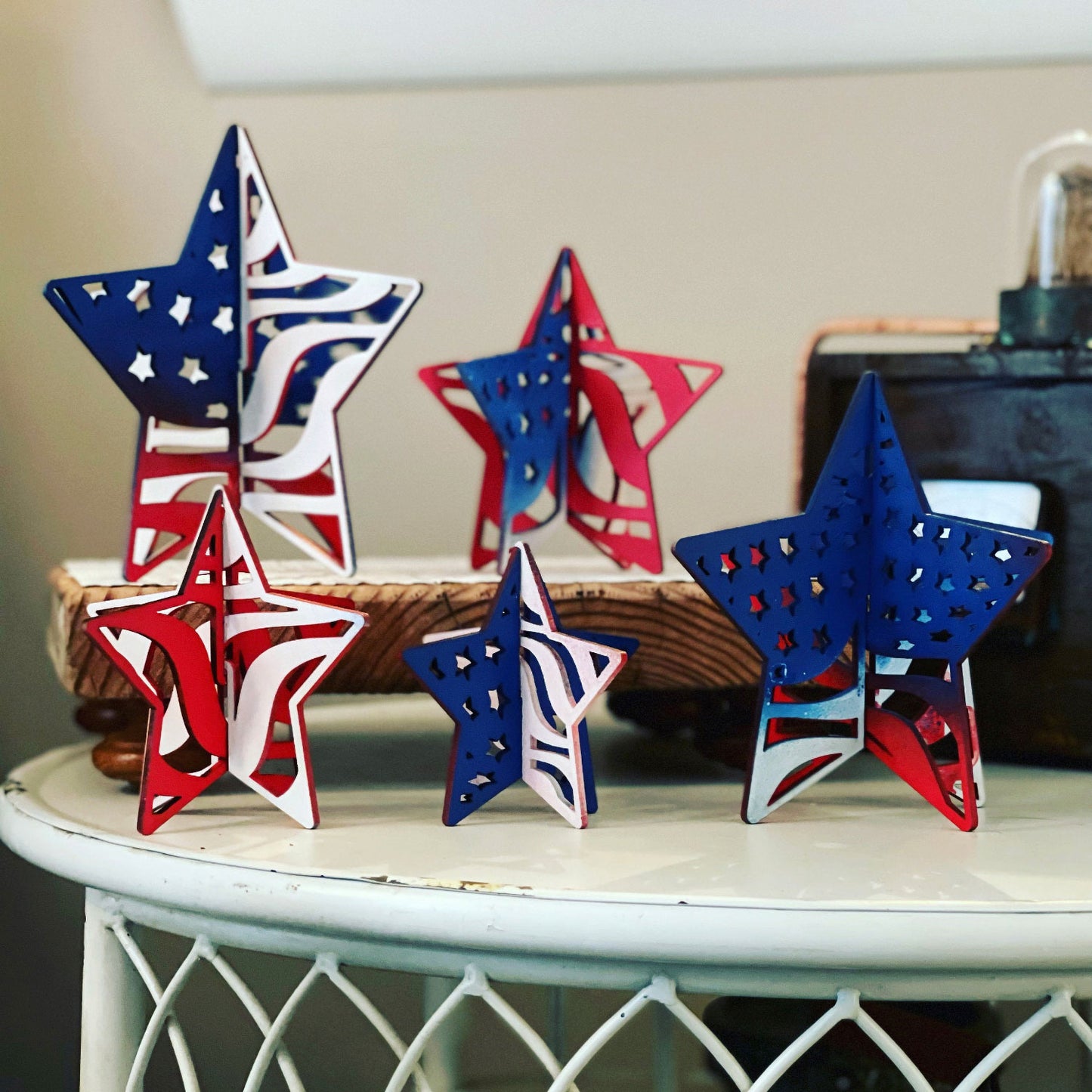3D Waving Flag Patriotic Stars (Set of 5)