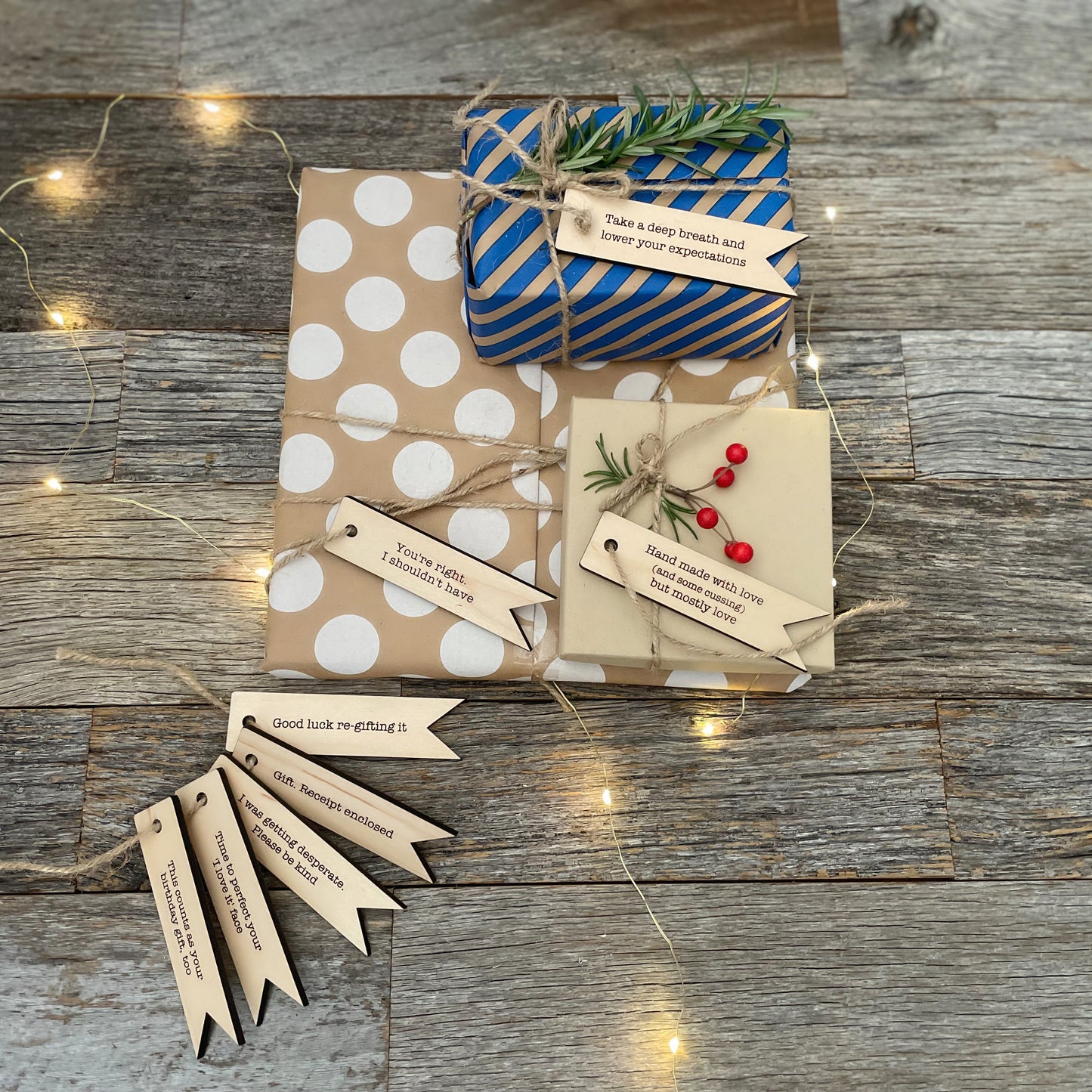 Funny & Sarcastic Christmas Gift Tags (Set of 16) Set B