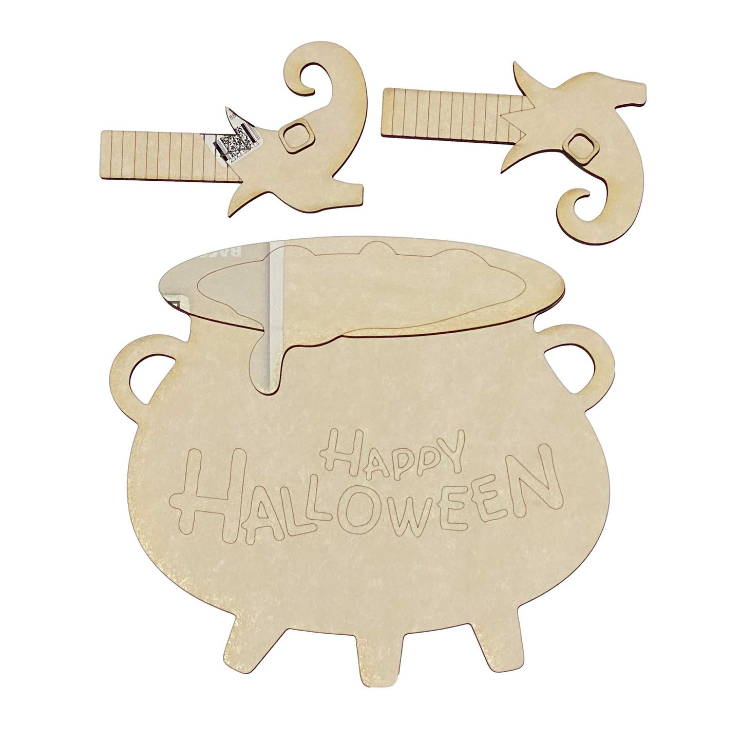 Halloween Cauldron & Witch Feet Door Sign