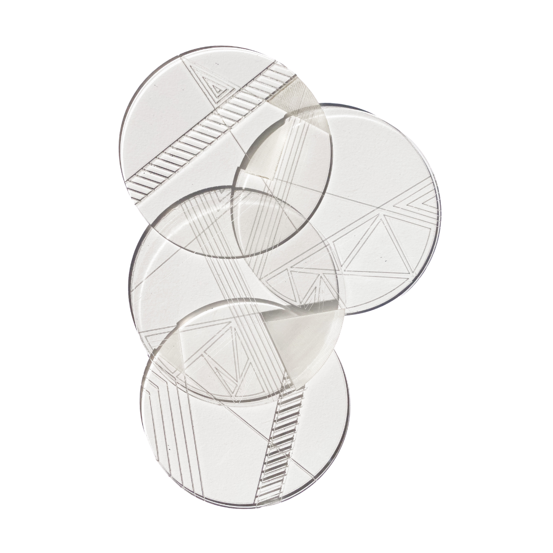 Geometric Round Beverage Coasters (Set of 4)