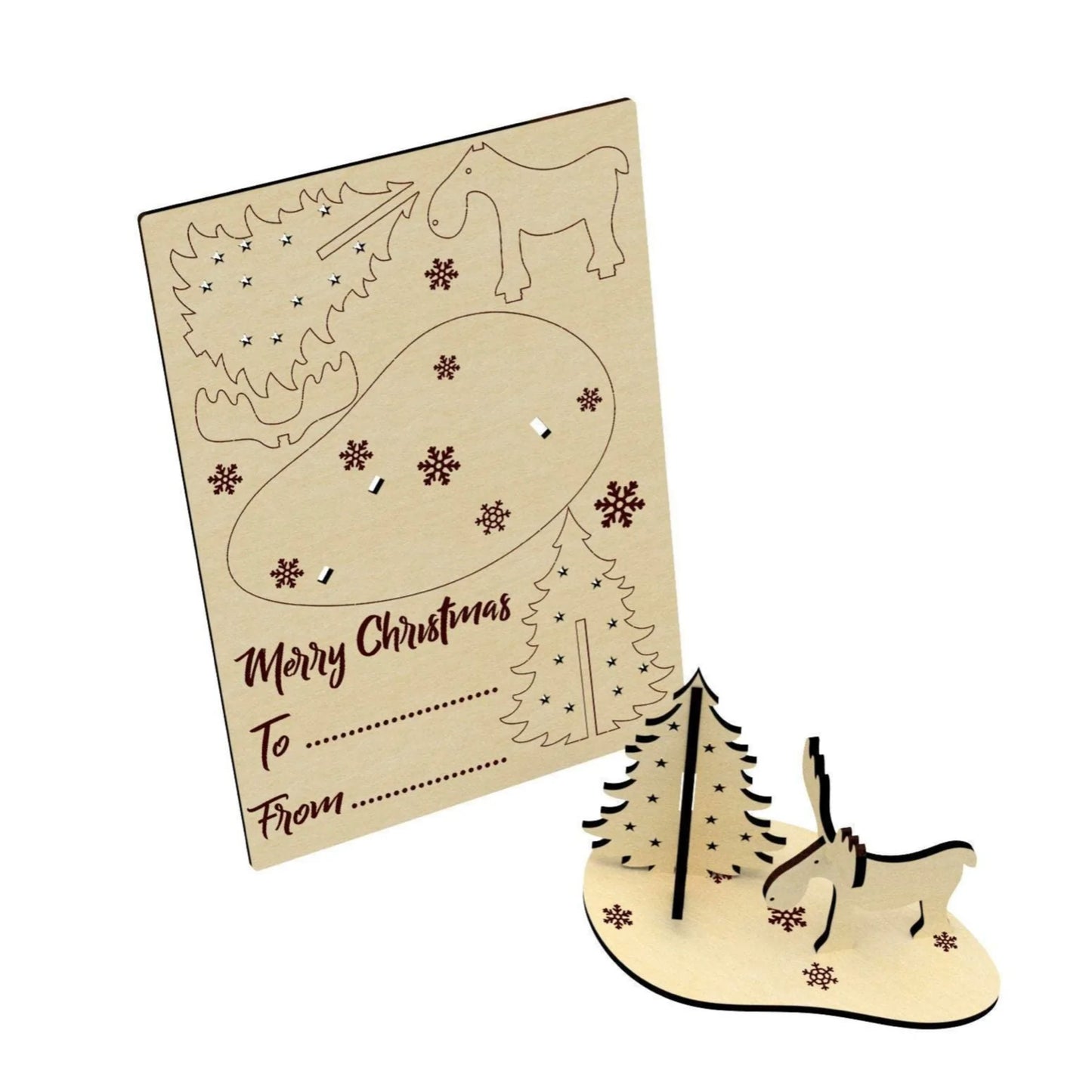 Christmas Gift Card With Deer (Set of 2)