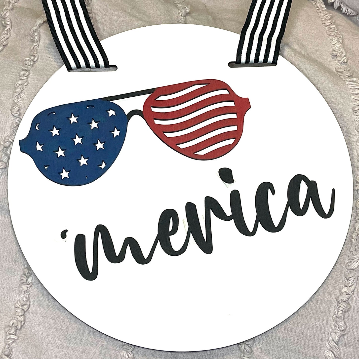 4th of July Patriotic Door Sign 'Merica