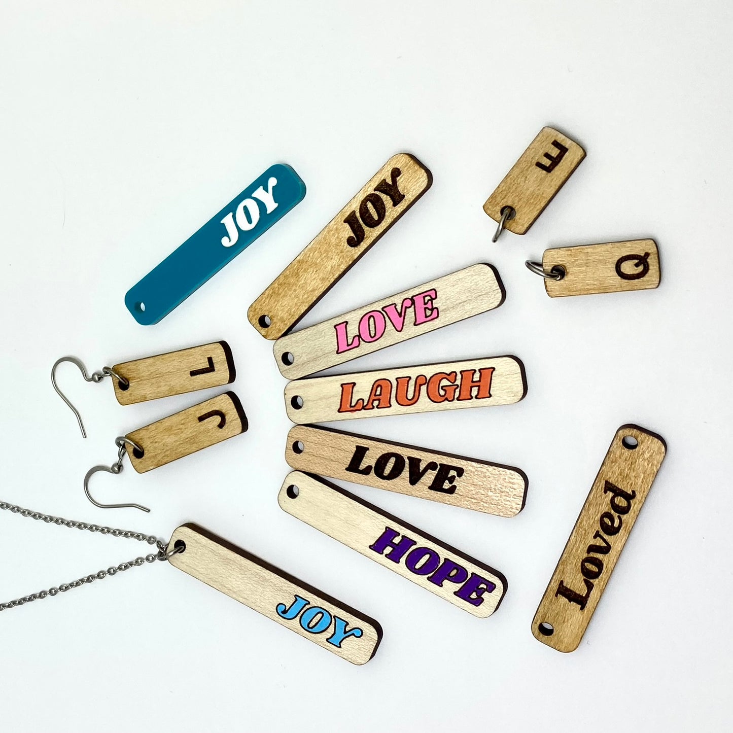 Name Drop Bar Pendant and Earring Set