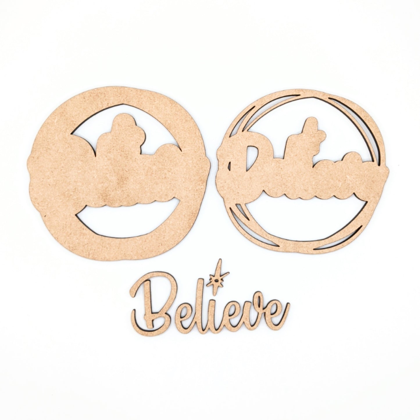 Layered "Believe" Ornament