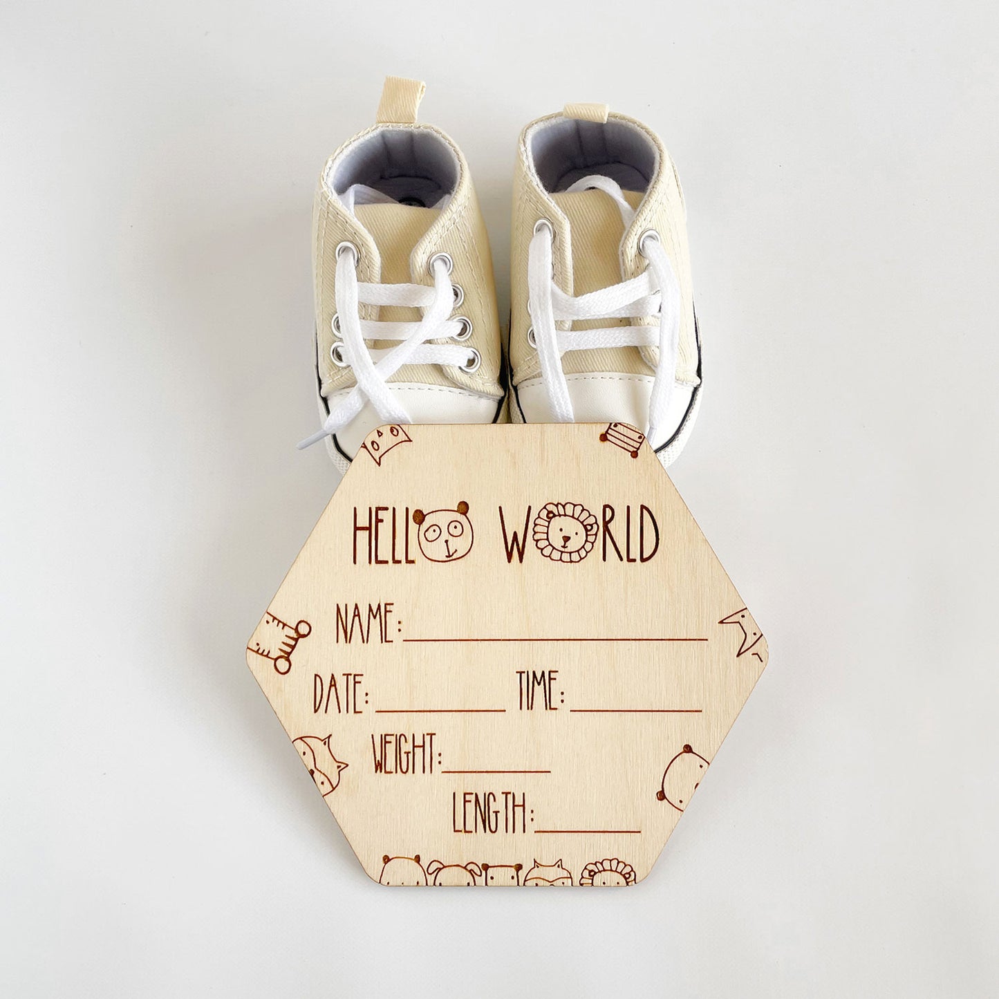 Baby Birth Announcement with Adorable Baby Animals