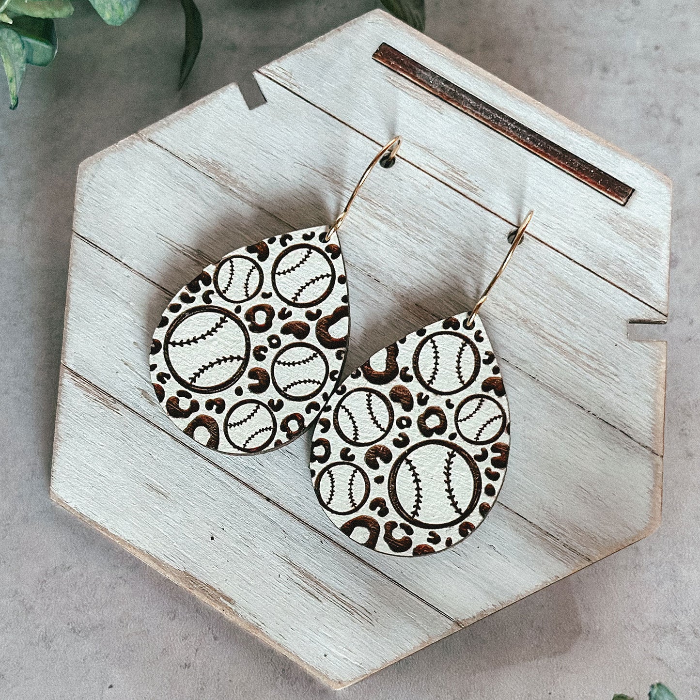 Baseball Tear Drop Earrings