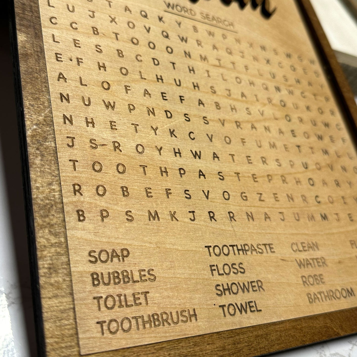 Bathroom Word Search Wall Sign