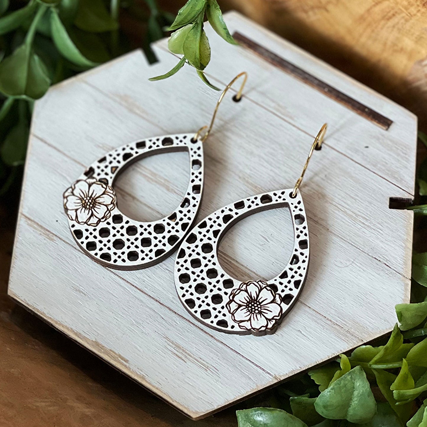 Boho Rattan Marigold Earrings