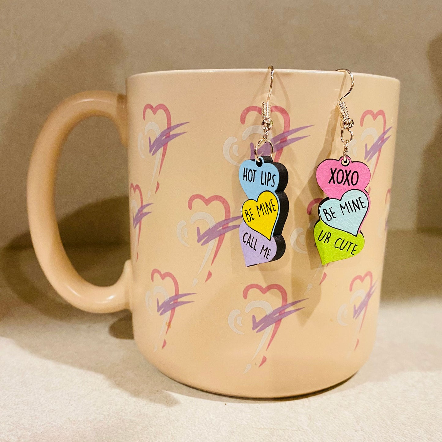 Candy Conversation Heart Valentine's Day Dangle Earrings (Set of 2)