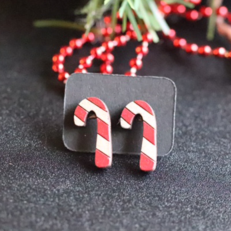 Candy Cane Stud Earrings
