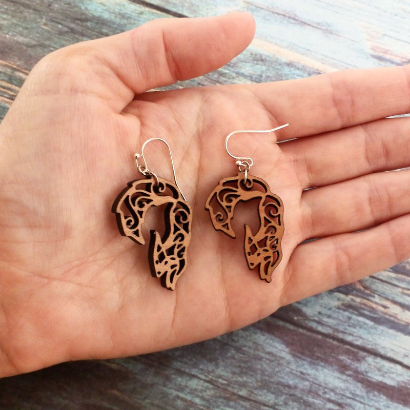 Pouncing Foxes Swirl Earrings